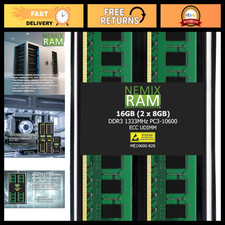 16GB DDR3 1333MHz RAM Kit (2x8GB) PC3-10600 ECC Unbuffered 240-Pin Memory picture