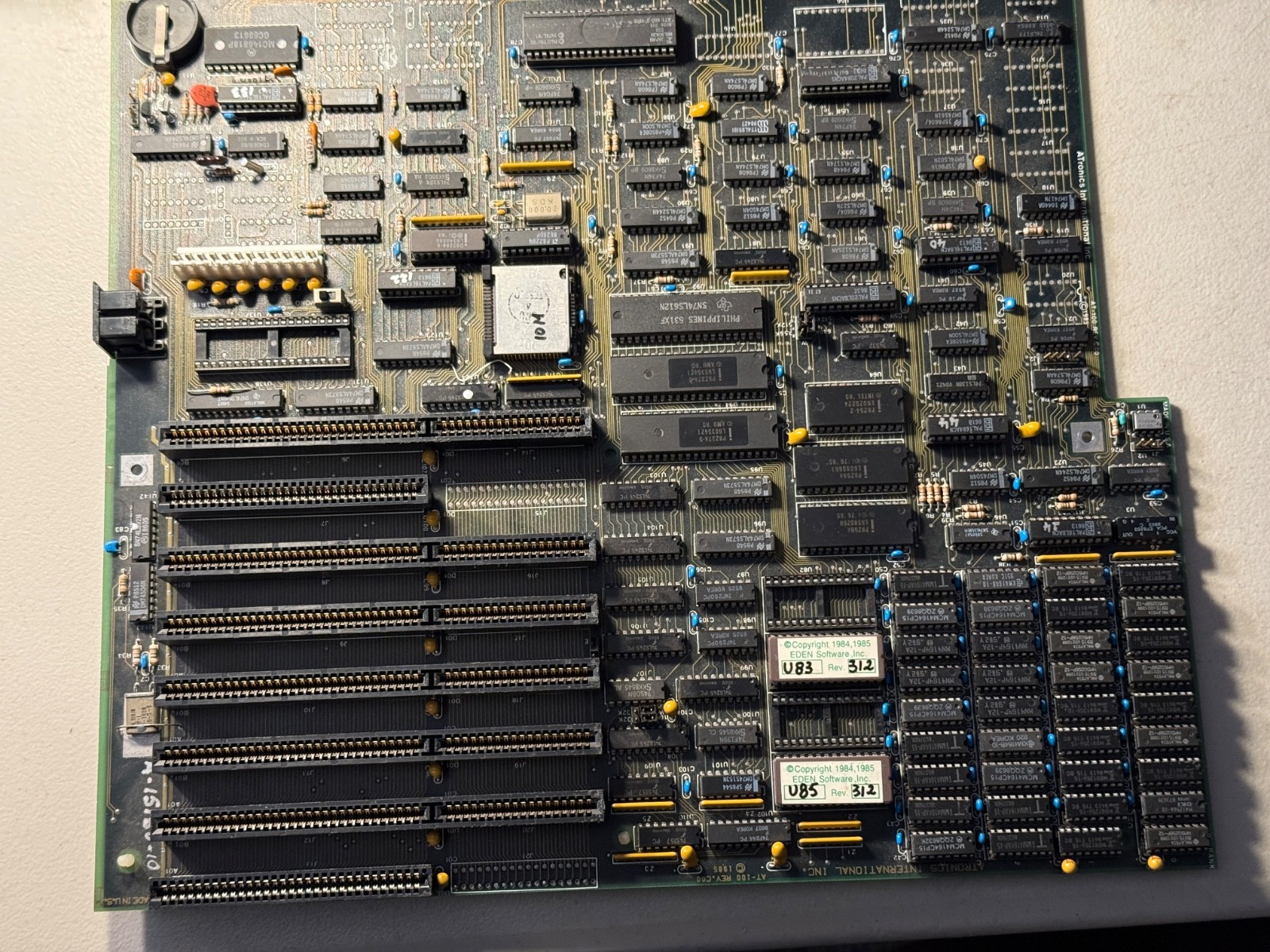 Vintage AT  640k Large System Board - 80286- 10 Motherboard - Works