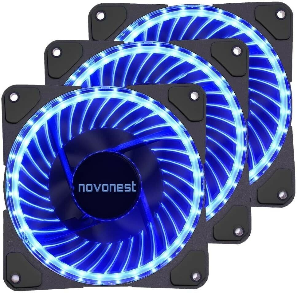 8x uphere 120mm Blue LED Silent Fan for Computer Cases, CPU Coolers