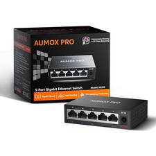 5 Port Gigabit Unmanaged Ethernet Switch, Home Network Hub, Office Ethernet S... picture