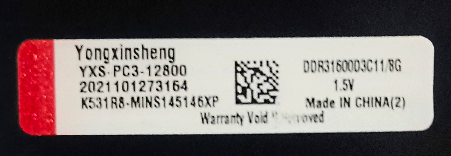 Yongxinsheng 8GB DDR3-1600 PC3-12800 240-Pin DIMM RAM YXS-PC3-12800 Yongxinsheng 8GB DDR3-1600 PC3-12800 240-Pin DIMM RAM YXS-PC3-12800