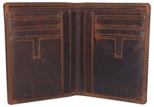 Vintage Leather Mens Slim Bifold Wallet RFID Blocking Credit Card Holder Wallets picture