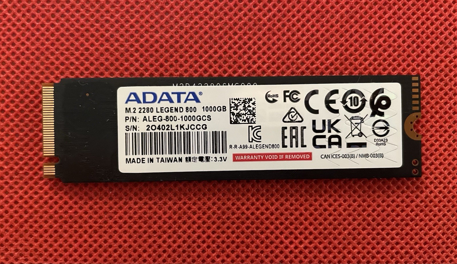 1TB SSD - ADATA M.2 2280 LEGEND 800 GOLD SLEG-800G-1000GCS-S38 Gen4 x4 - 60025 1TB SSD - ADATA M.2 2280 LEGEND 800 GOLD SLEG-800G-1000GCS-S38 Gen4 x4 - 60025