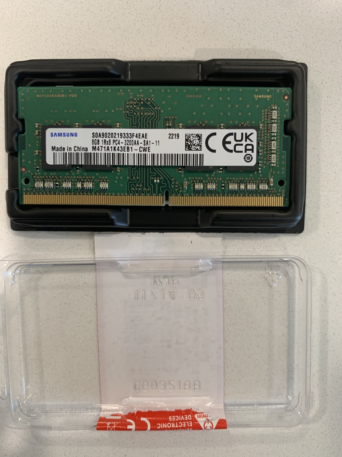 SAMSUNG 8GB 1RX8 PC4-3200AA-SA1-11-M471A1K43DB1-CWE SODIMM