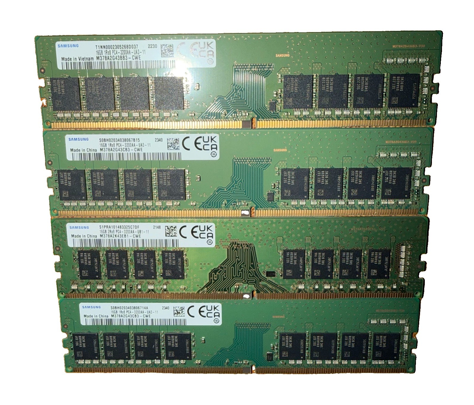Samsung 64GB (4x16GB) DDR4 3200MHz PC4-25600 Desktop RAM Memory Lot