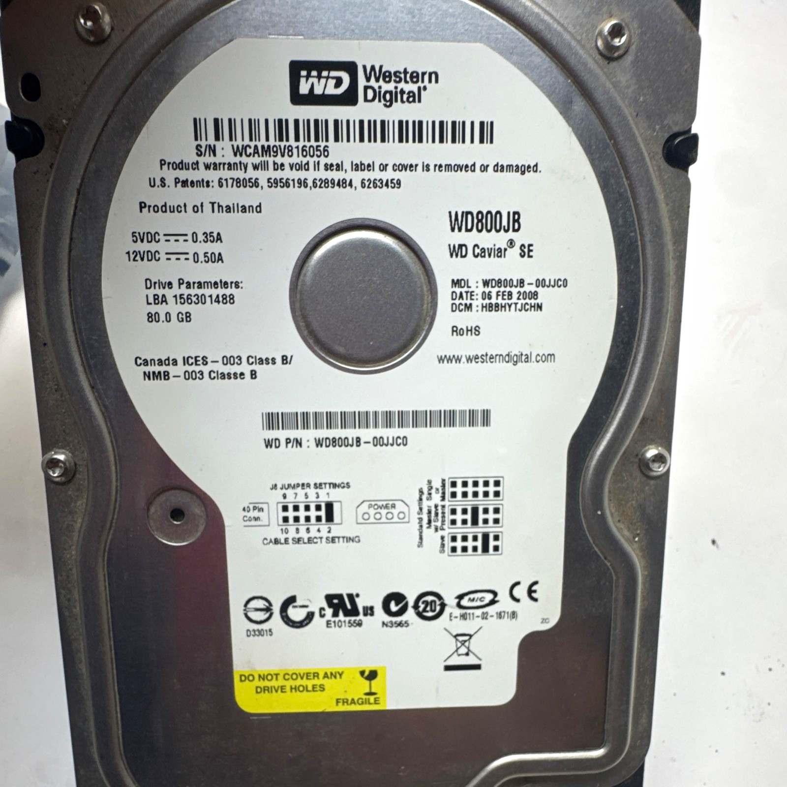 Western Digital WD Caviar SE WD800JB 80GB 3.5\