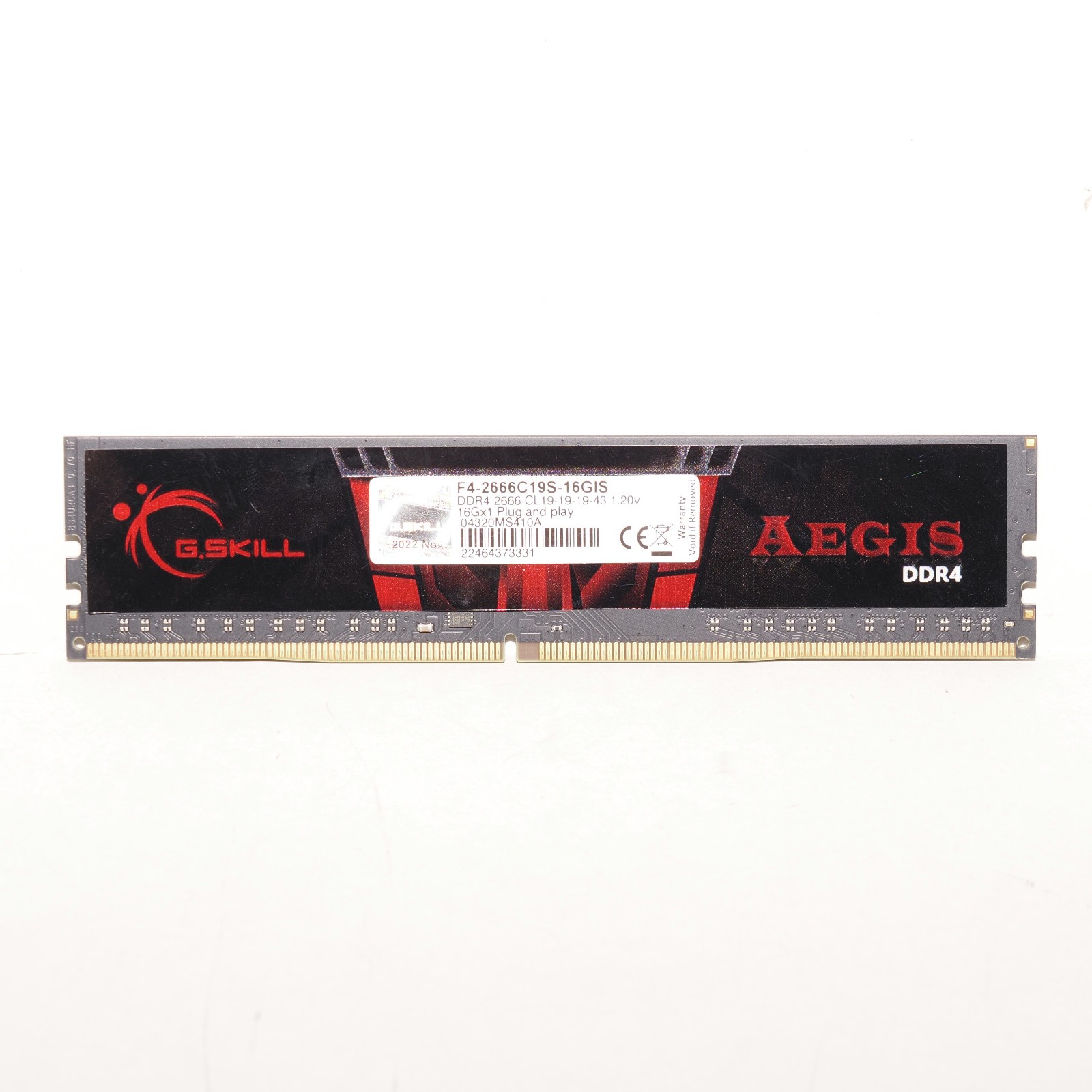 G.SKILL Aegis 16GB (1x16GB) DDR4-2666 DIMM Desktop RAM F4-2666C19S-16GIS