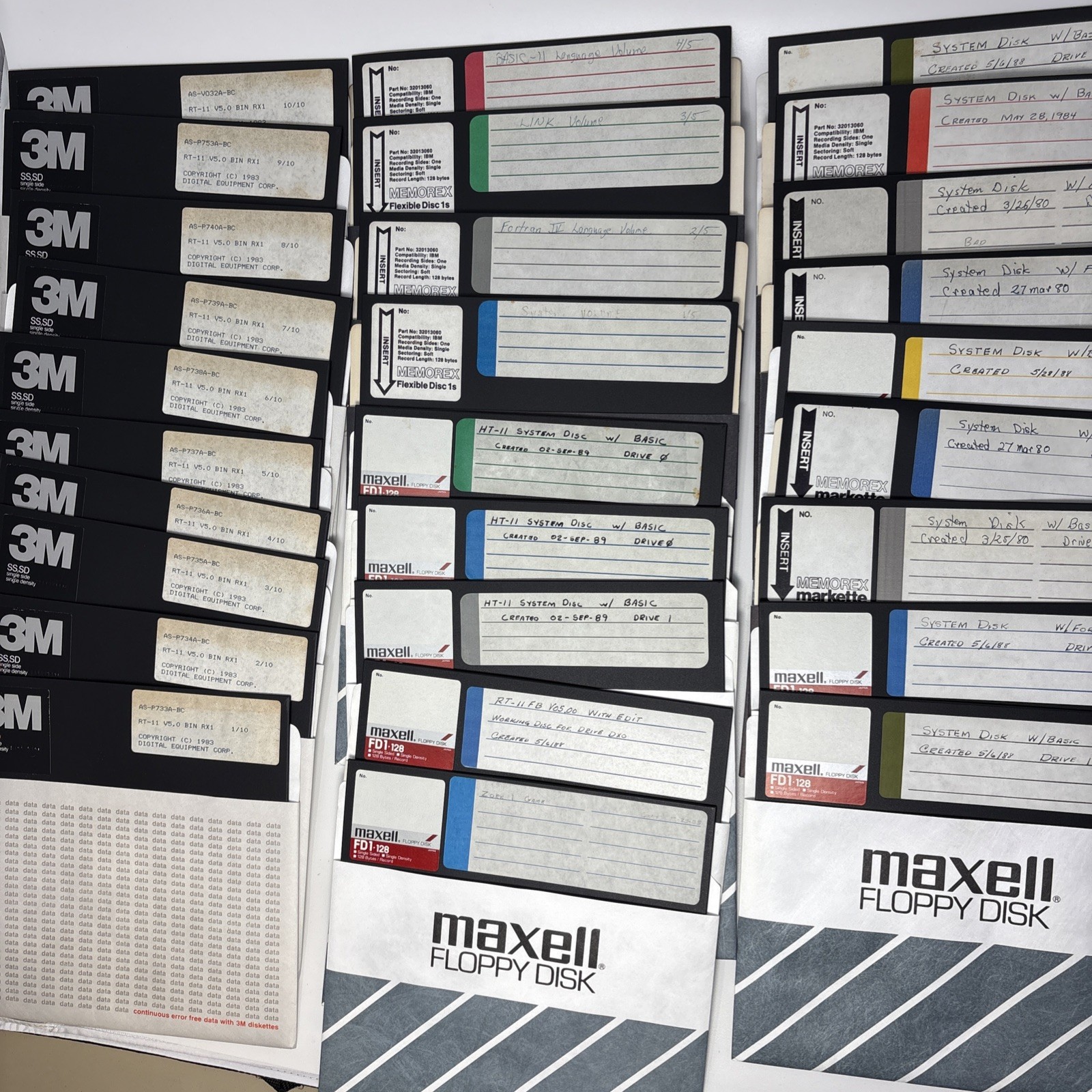 Vintage DEC RT-11 V5.0 8” Floppy Disks HT-11 System BASIC FORTRAN Software Lot