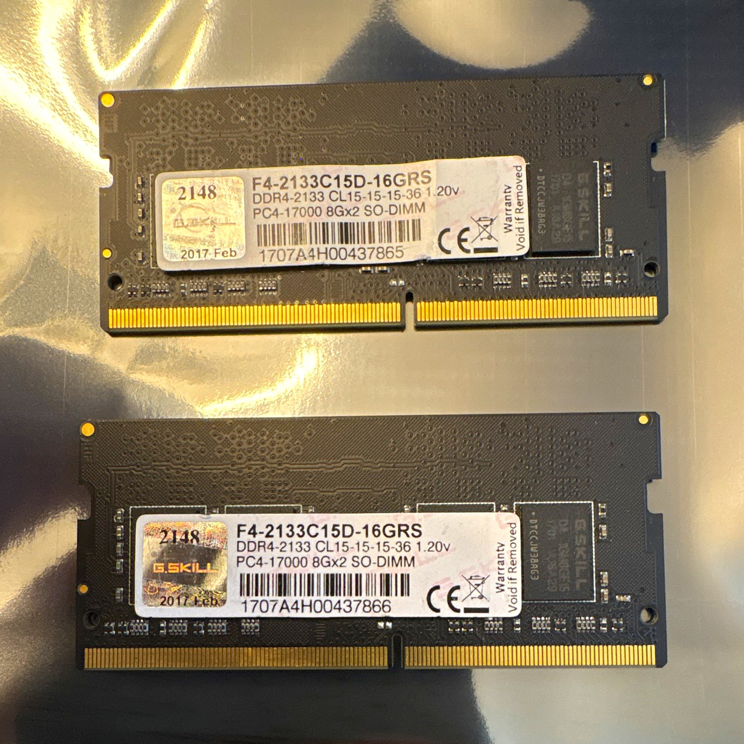 G.SKILL Ripjaws DDR4 SO-DIMM 16GB (2x8GB) PC4-17000 Non-ECC F4-2133C15D-16GRS