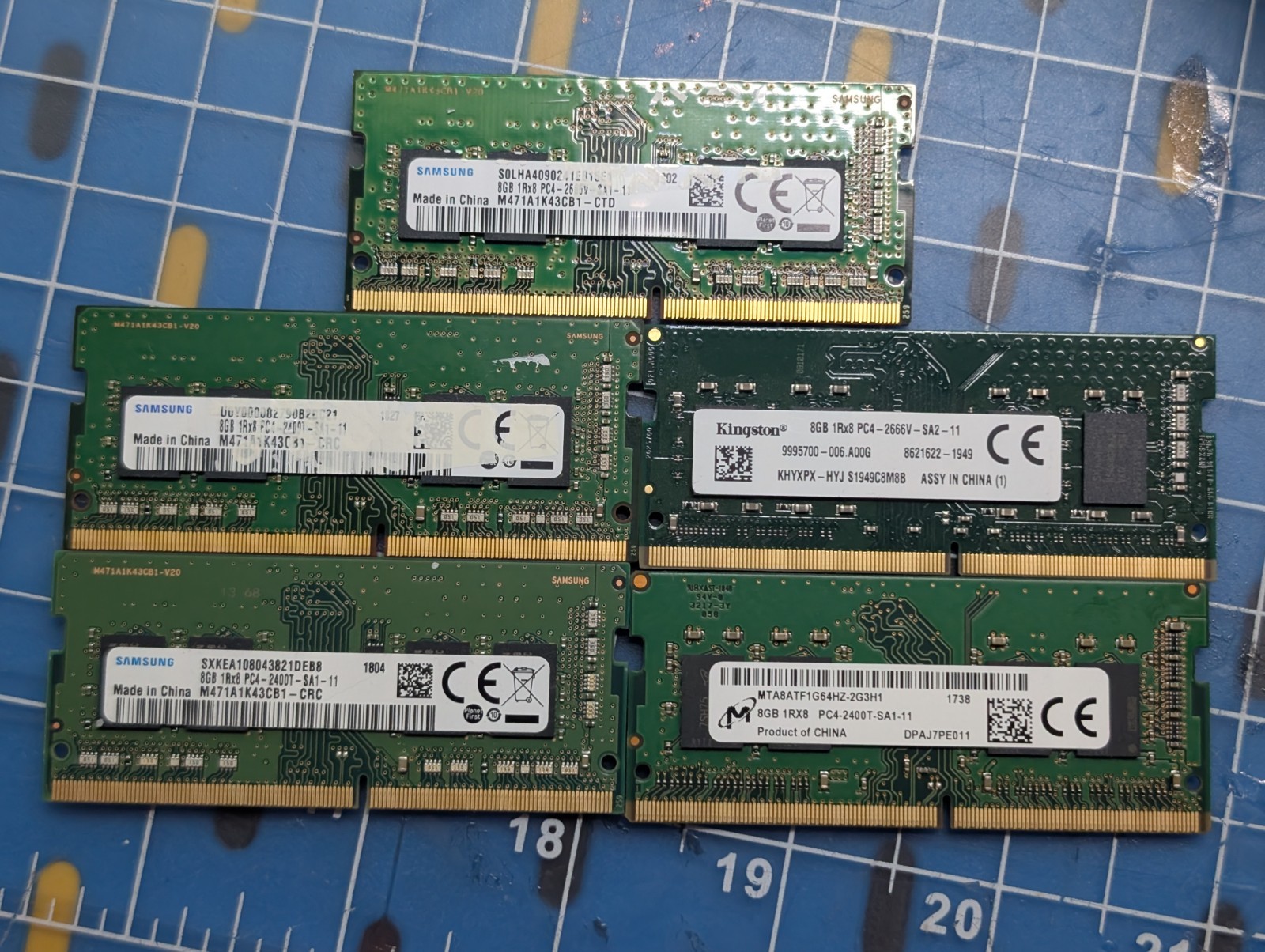 *Lot of 5* 8GB Mixed Brands 2400 2666 Mhz RAM DDR4 SODIMM Laptop Memory *Lot of 5* 8GB Mixed Brands 2400 2666 Mhz RAM DDR4 SODIMM Laptop Memory