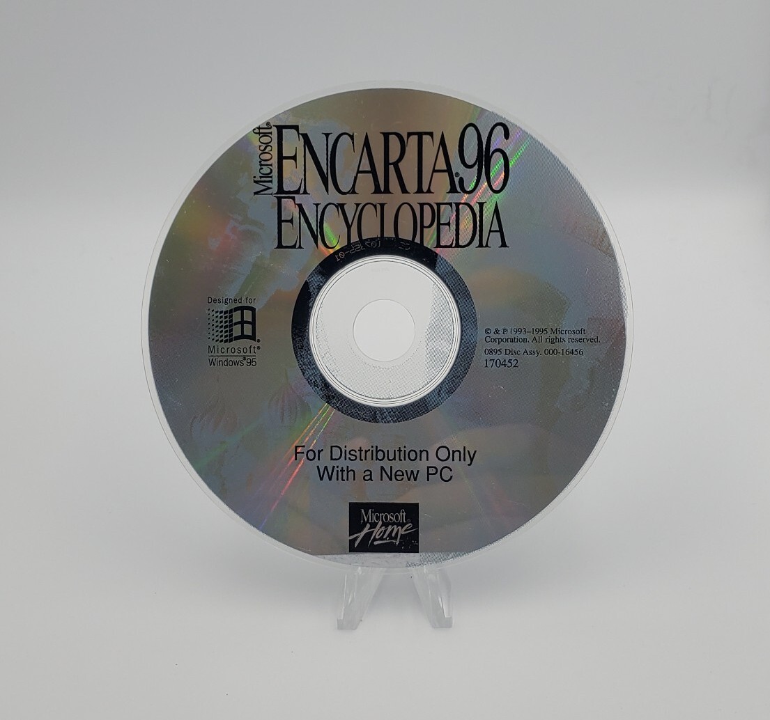Vintage Microsoft Encarta 96 Encyclopedia PC CD-ROM Designed for Windows 95