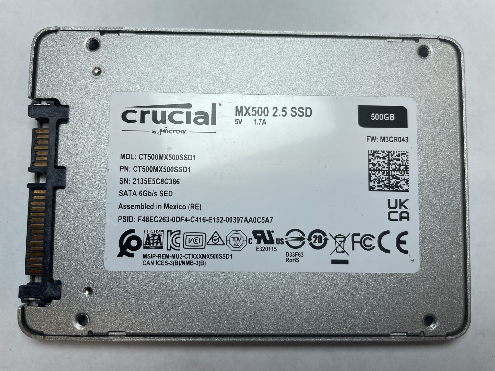Crucial MX500 500GB 2.5 Crucial MX500 500GB 2.5