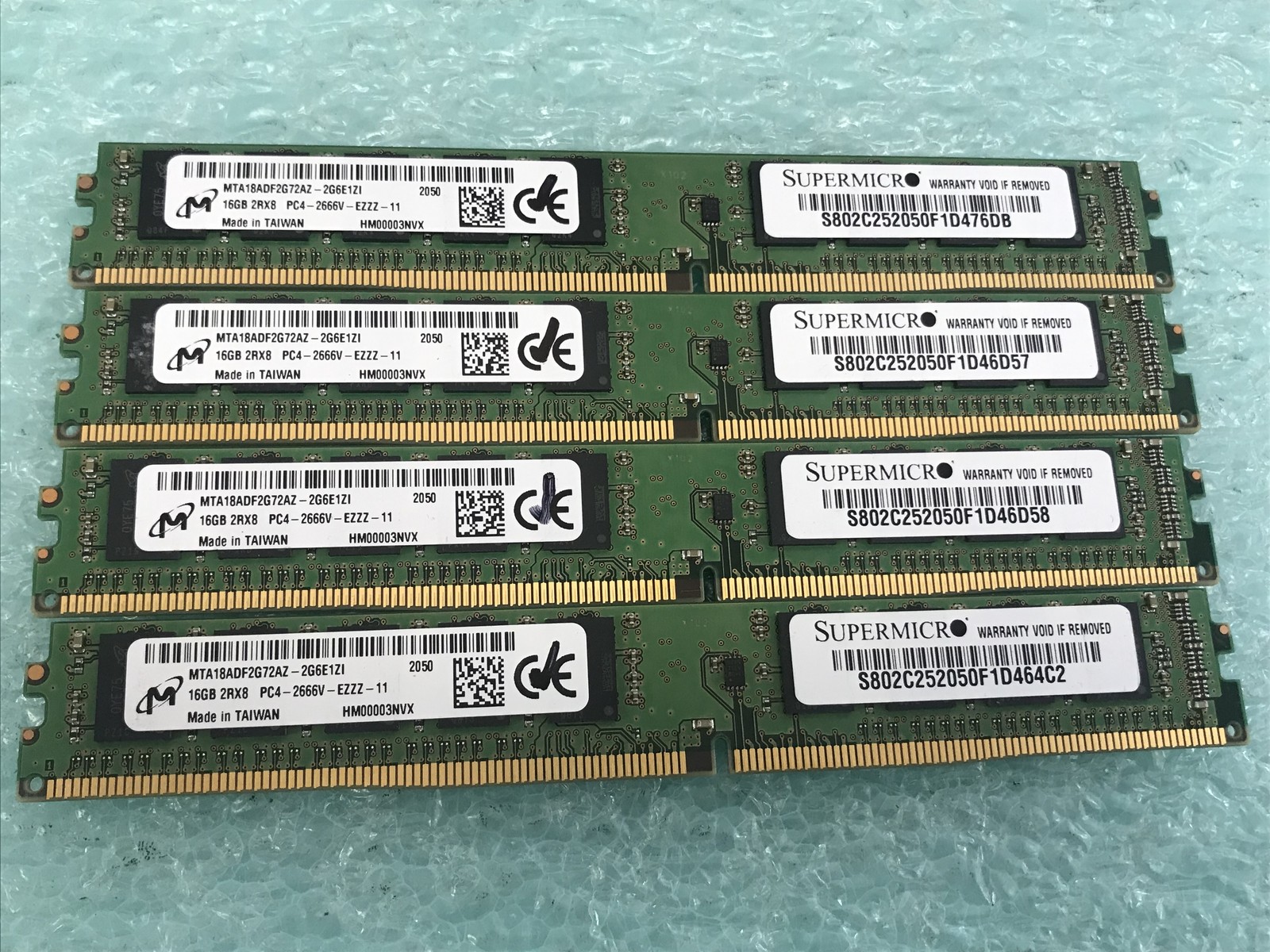 Micron 64GB(4 x 16GB) MTA18ADF2G72AZ-2G6E1ZI PC4-2666V ECC DDR4 UDIMM RAM R1076A