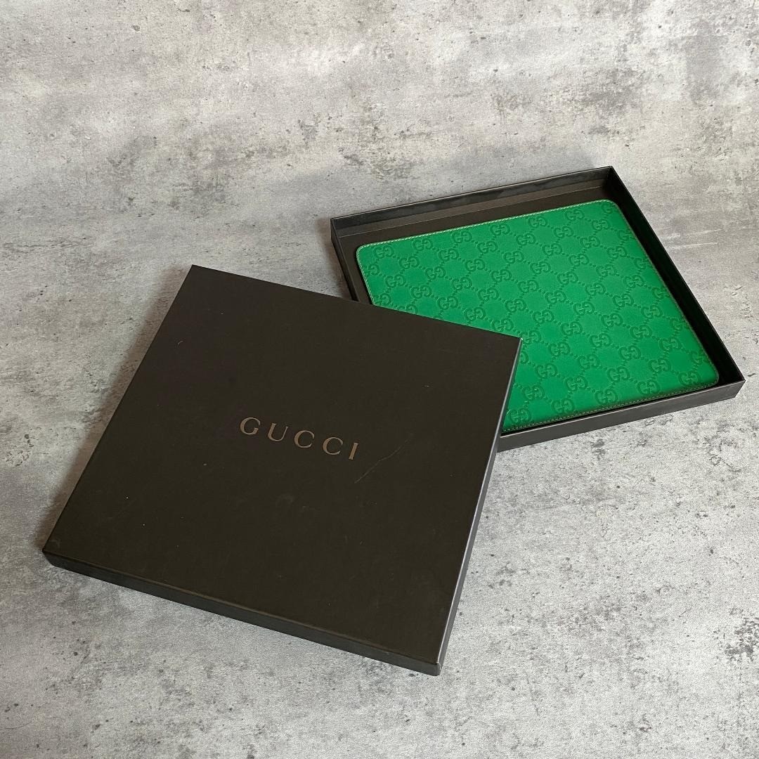 Gucci Leather Mouse Pad GG Monogram Green Vintage Authentic Deadstock Not Used