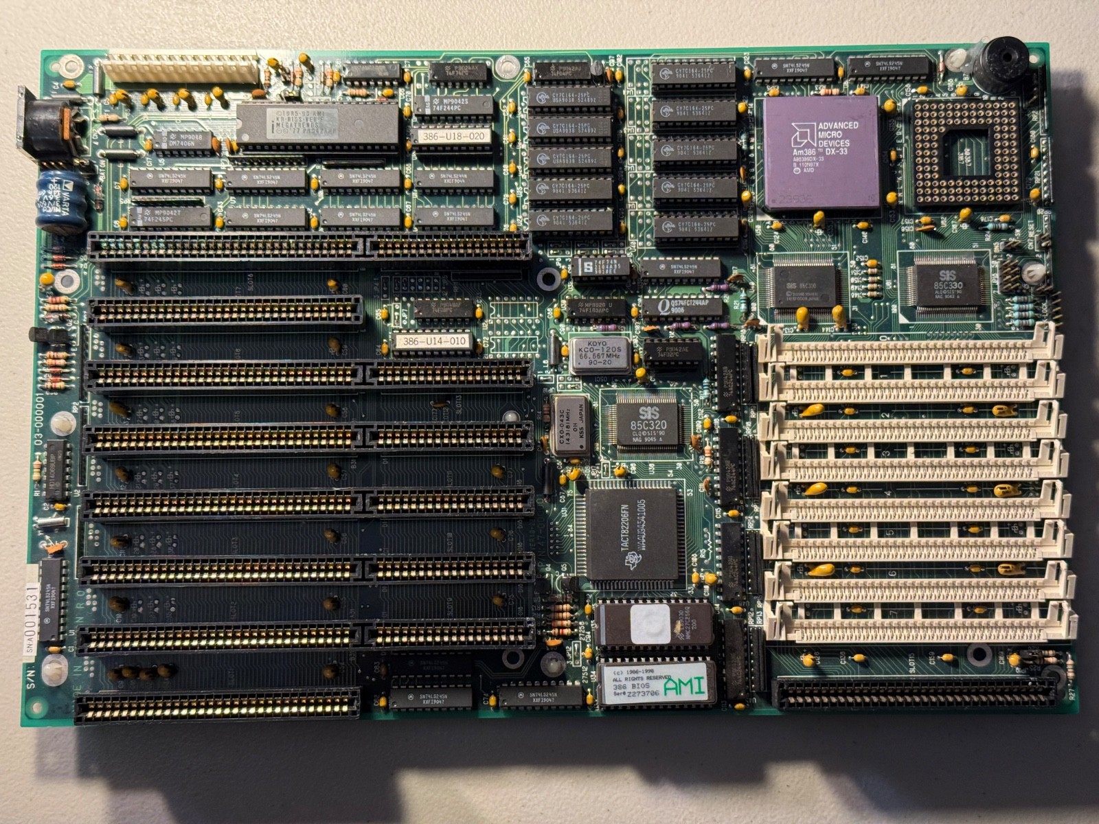 Vintage AMD Am386 DX-33 Motherboard - Works