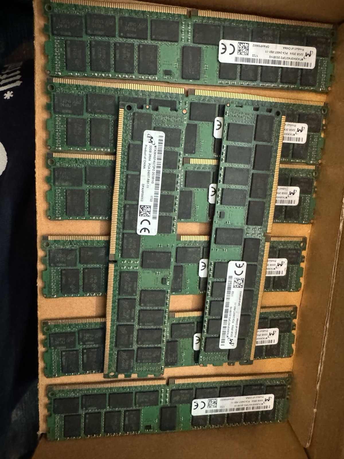 256GB Kit 8x32GB Micron DDR4-2400 ECC RDIMM PC4-2400T Server RAM