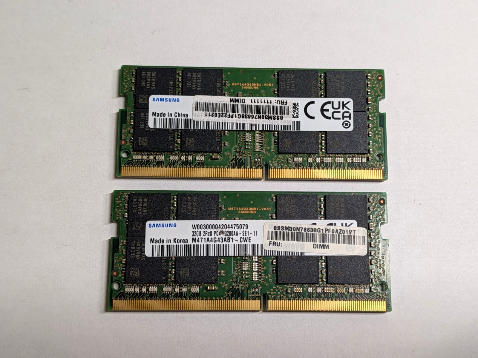 Samsung 64GB (2x32GB) 2Rx8 DDR4 PC4-3200AA RAM Memory laptop M471AG43AB1 Samsung 64GB (2x32GB) 2Rx8 DDR4 PC4-3200AA RAM Memory laptop M471AG43AB1