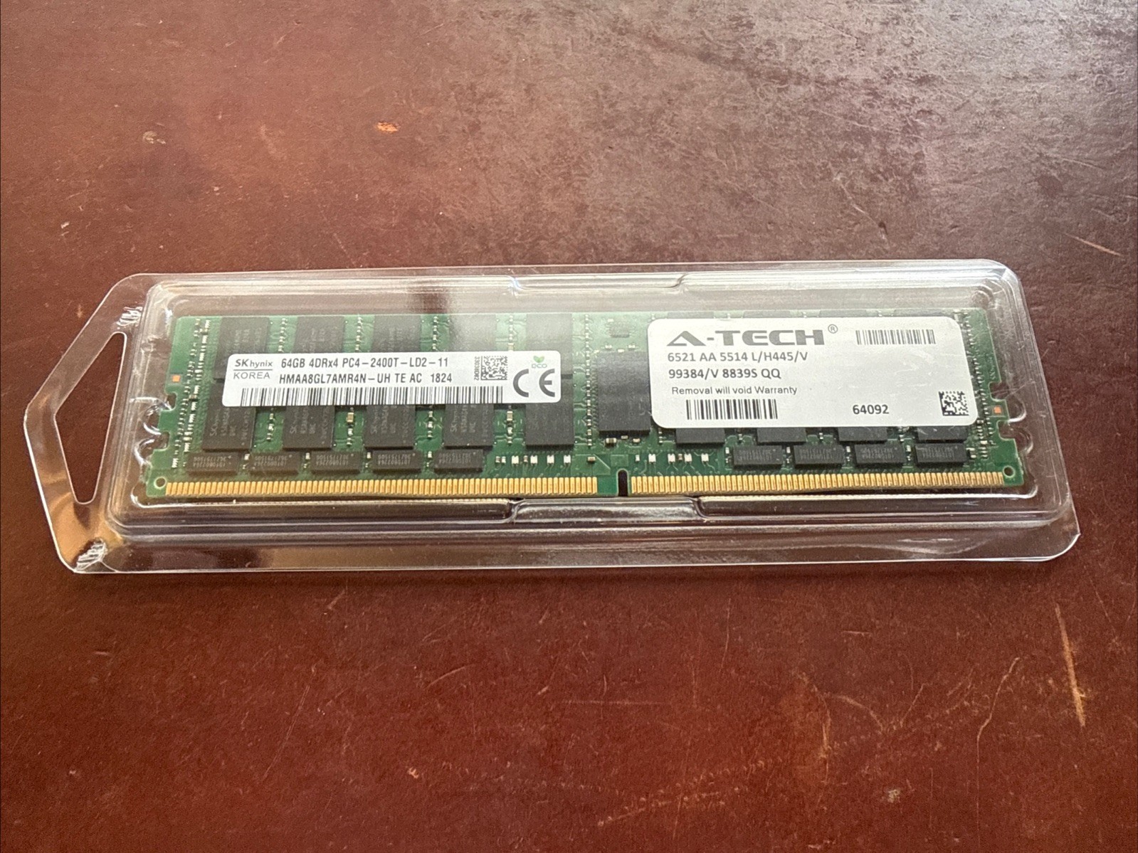 SK hynix 64GB 4DRx4 PC4-2400T ECC LRDIMM Server Memory SK hynix 64GB 4DRx4 PC4-2400T ECC LRDIMM Server Memory