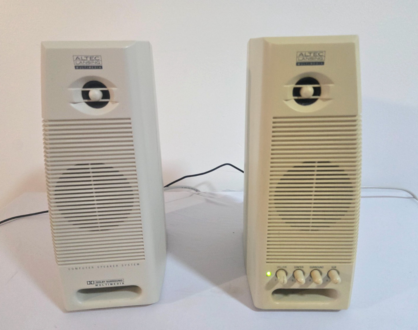 Vintage Altec Lansing ACS490 Multimedia Computer Speakers Tested w/ Adapter Vintage Altec Lansing ACS490 Multimedia Computer Speakers Tested w/ Adapter