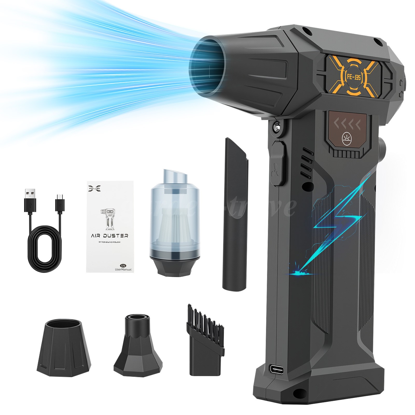280000RPM Electric Air Duster Cordless Mini Jet Dry Blower Portable Turbo Fan US