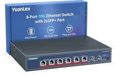 YuanLey 8-Port 10G Ethernet Switch, 6 x 10Gbps RJ45 Ports, 2X 10Gbe SFP+ Ports picture