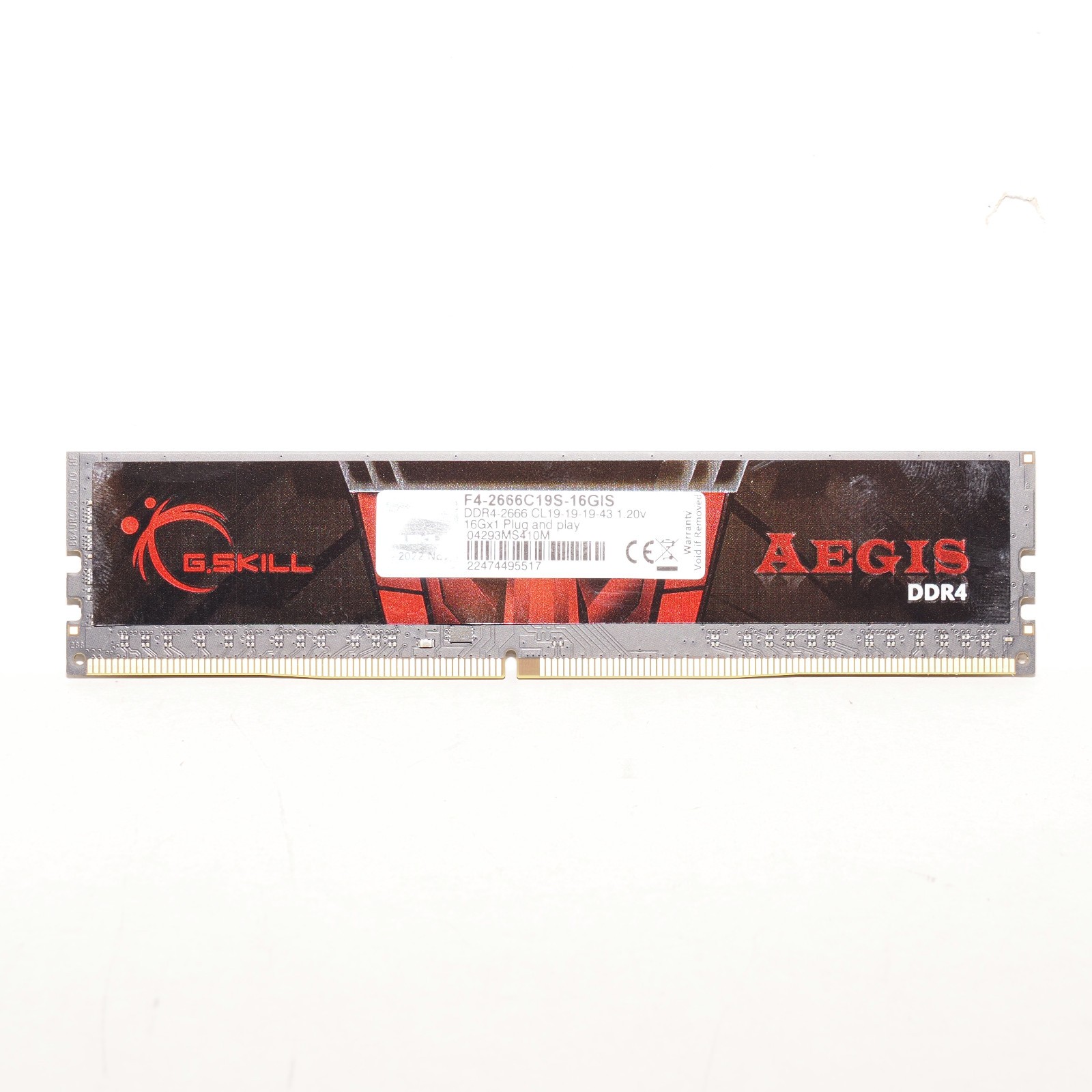 G.SKILL Aegis 16GB (1x16GB) DDR4-2666 DIMM Desktop RAM F4-2666C19S-16GIS G.SKILL Aegis 16GB (1x16GB) DDR4-2666 DIMM Desktop RAM F4-2666C19S-16GIS