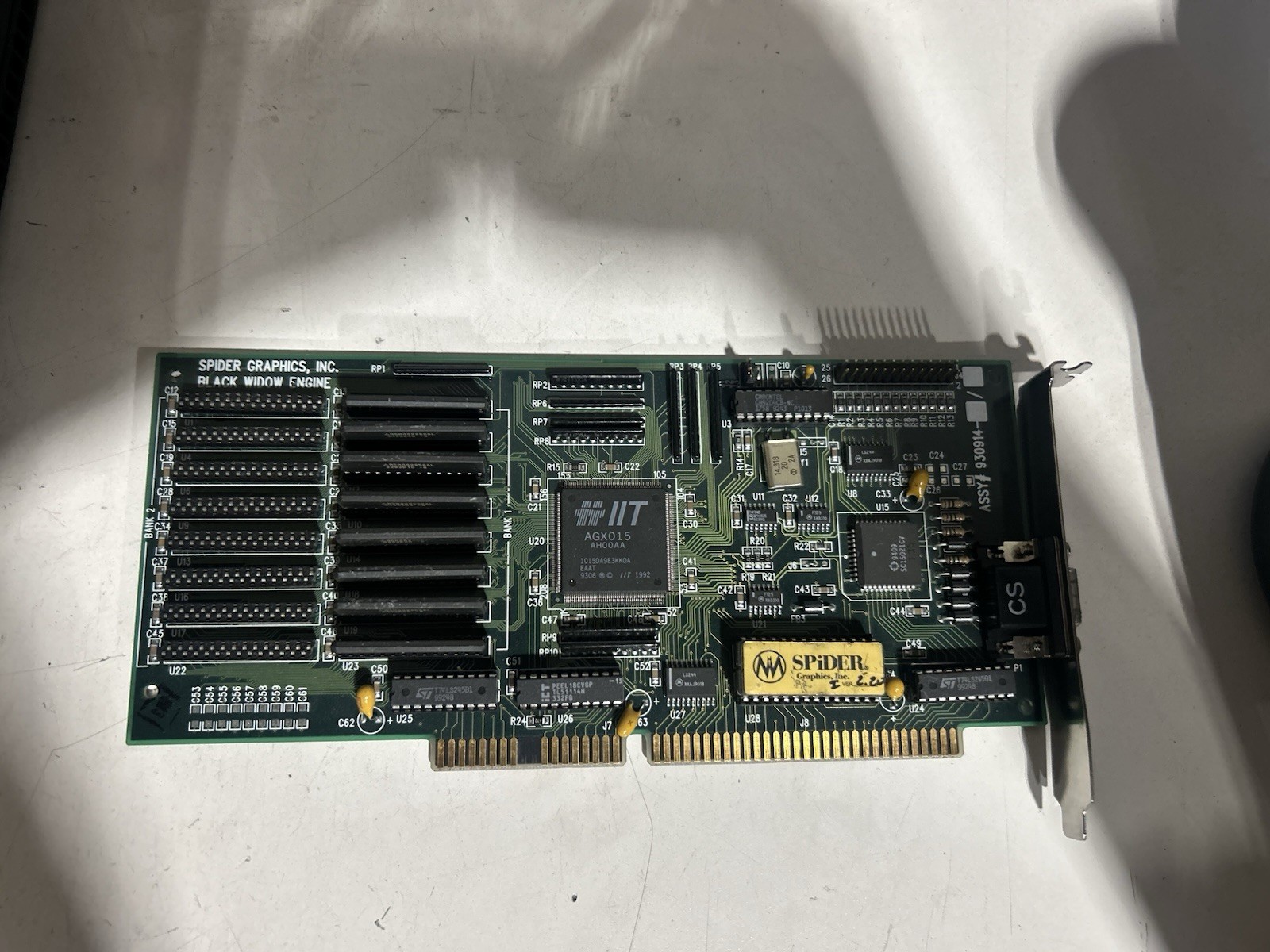 Vintage Spider Black Widow Engine IIT AGX015 1mb ISA VGA CARD - Working READ