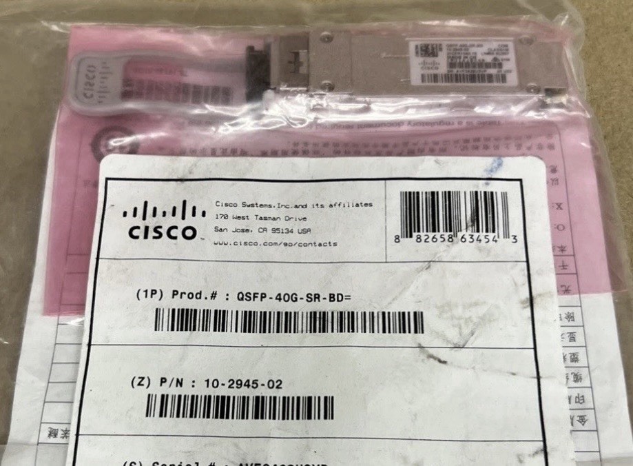 Qty: 30 Cisco QSFP-40G-SR-BD Module 10-2945-02 NEW / SEALED Qty: 30 Cisco QSFP-40G-SR-BD Module 10-2945-02 NEW / SEALED
