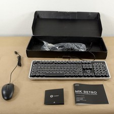 AZIO Retro Classic MK-Retro-01 Mechanical Keyboard Vintage Typewriter Style USB picture