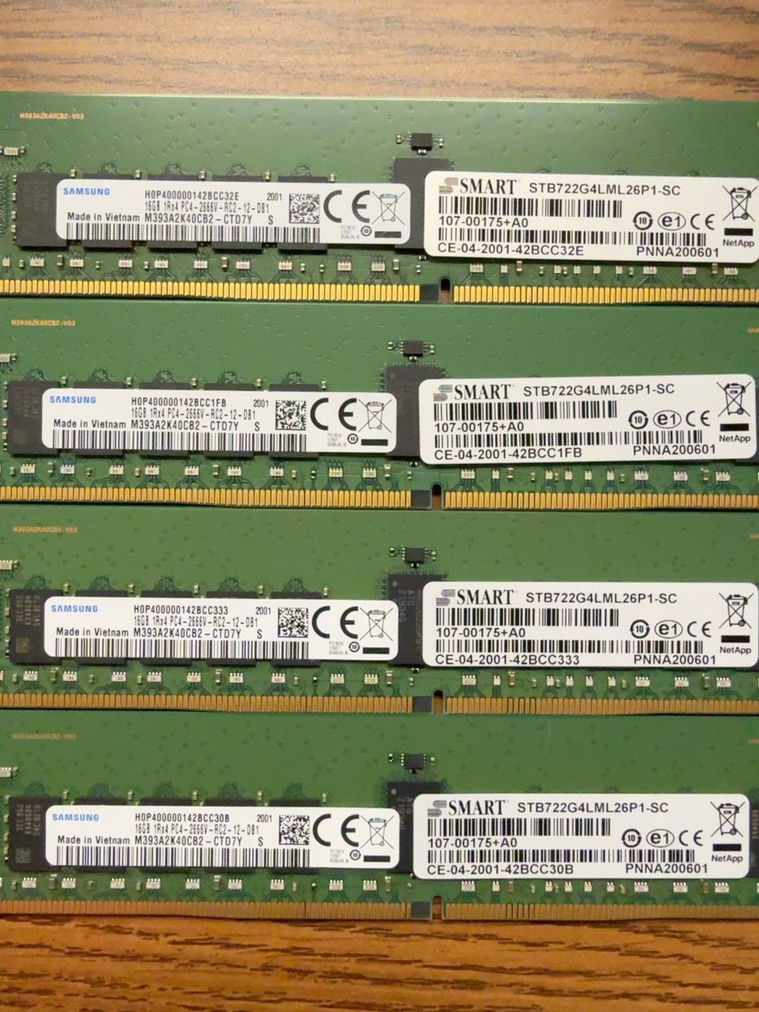 Samsung 64GB 4x16GB DDR4 2666MHz PC4-21300 ECC RDIMM Server M393A2K40CB2-CTD7Y Samsung 64GB 4x16GB DDR4 2666MHz PC4-21300 ECC RDIMM Server M393A2K40CB2-CTD7Y