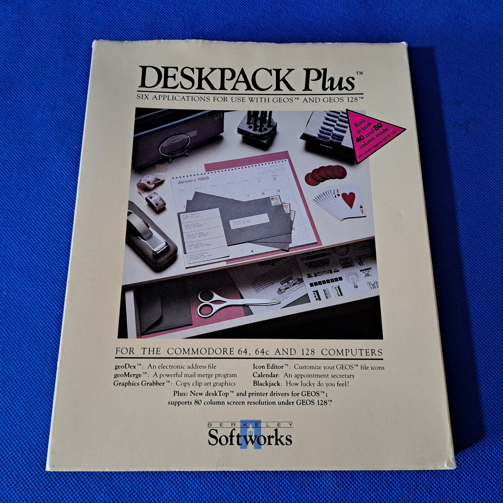 Deskpack Plus Commodore 64 / 128 Berkeley Softworks w/ Box & Manual Deskpack Plus Commodore 64 / 128 Berkeley Softworks w/ Box & Manual