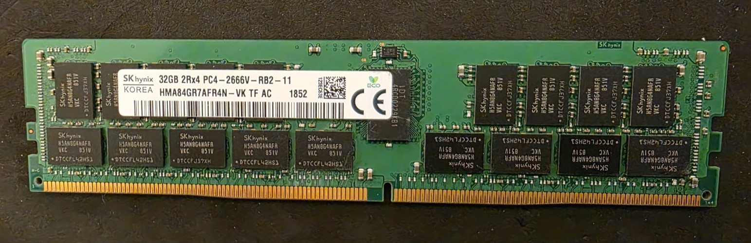 SK HYNIX 32GB 2RX4 PC4 2666V ECC SERVER RAM SK HYNIX 32GB 2RX4 PC4 2666V ECC SERVER RAM