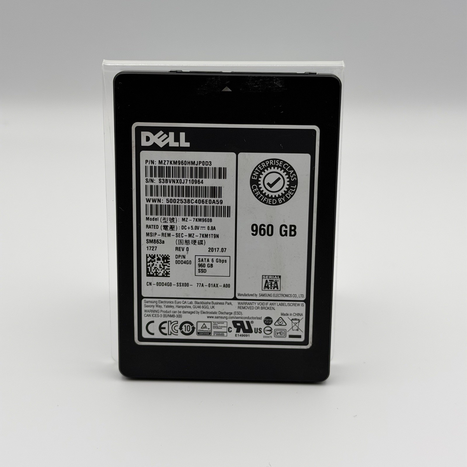 Samsung SSD SM863a 960GB MZ-7KM960B SATA 6 G bps MZ7KM960HMJP0D3 DELL 0DD4G0 Samsung SSD SM863a 960GB MZ-7KM960B SATA 6 G bps MZ7KM960HMJP0D3 DELL 0DD4G0