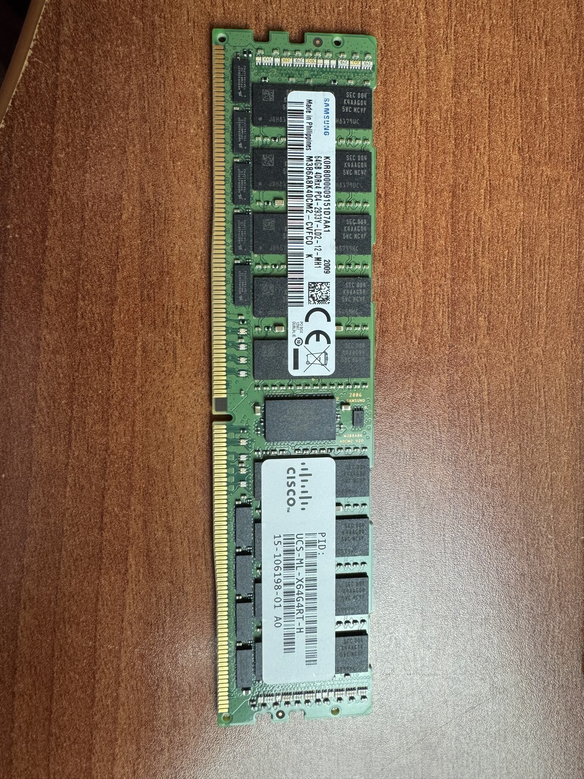 Cisco UCS-ML-X64G4RT-H 64GB DDR4-2933 LRDIMM SN K0R8000009151D7AA1 Cisco UCS-ML-X64G4RT-H 64GB DDR4-2933 LRDIMM SN K0R8000009151D7AA1