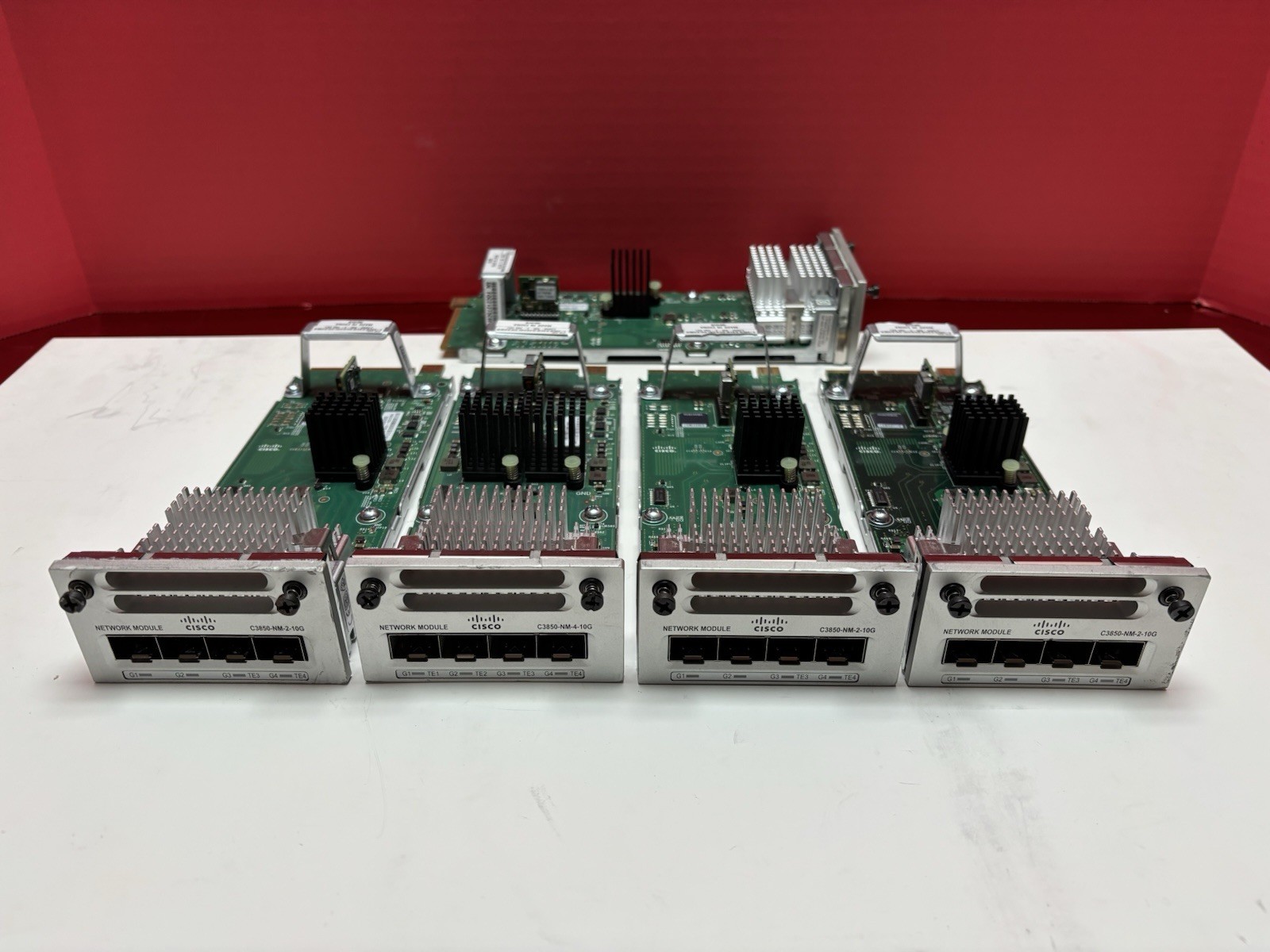 lot of 5 Cisco C3850 Catalyst 4xC3850 2-10GE+ 1xC3850-NM-4-10G Network Module lot of 5 Cisco C3850 Catalyst 4xC3850 2-10GE+ 1xC3850-NM-4-10G Network Module