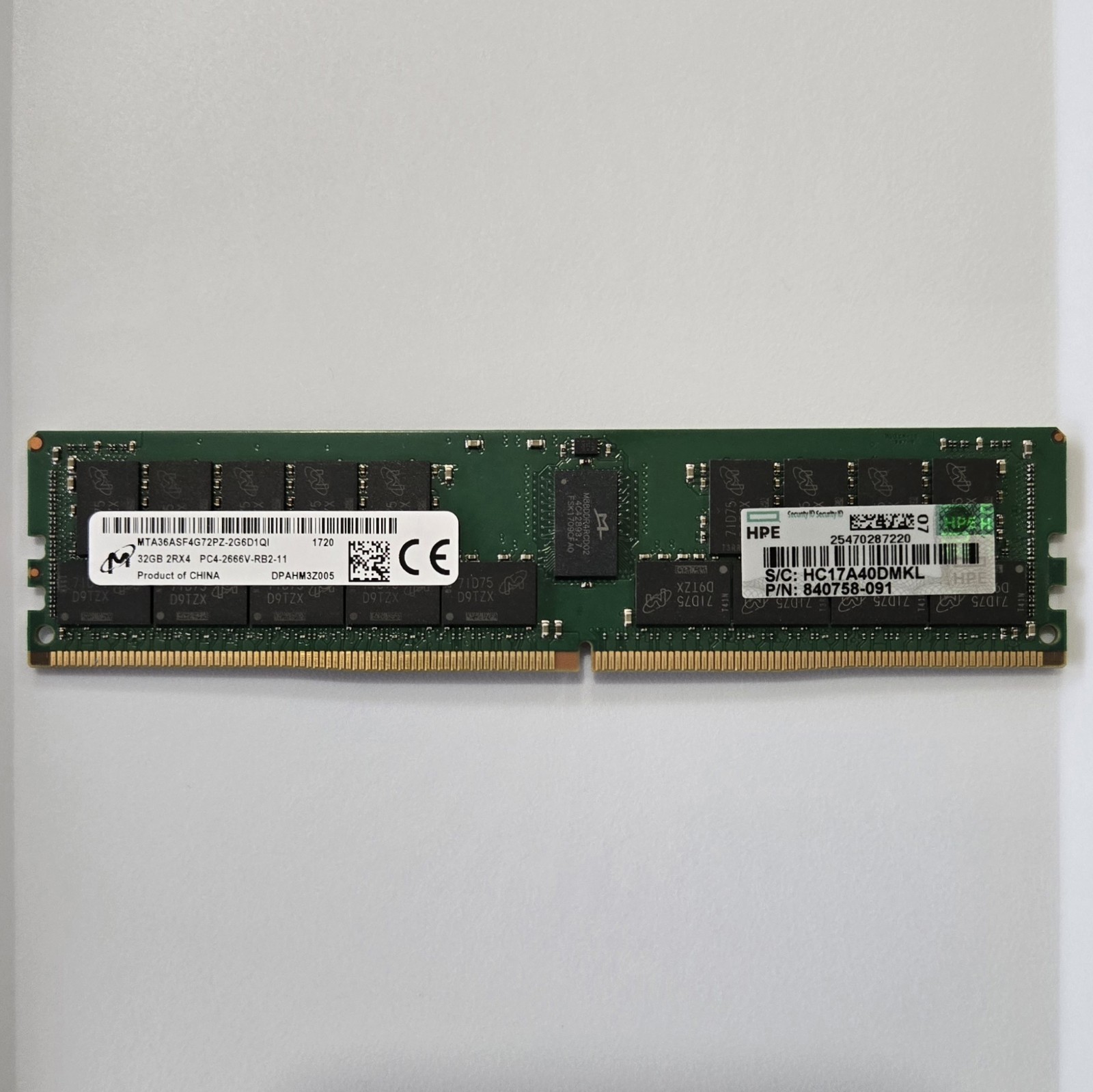 Micron 32GB 2Rx4 PC4-2666V RDIMM DDR4-21300 Micron 32GB 2Rx4 PC4-2666V RDIMM DDR4-21300