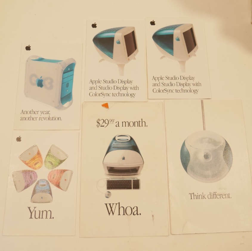 6 Vintage 1999 Apple iMac  Mouse G3 Promotional Sales Brochure Booklets 3x5 4x6