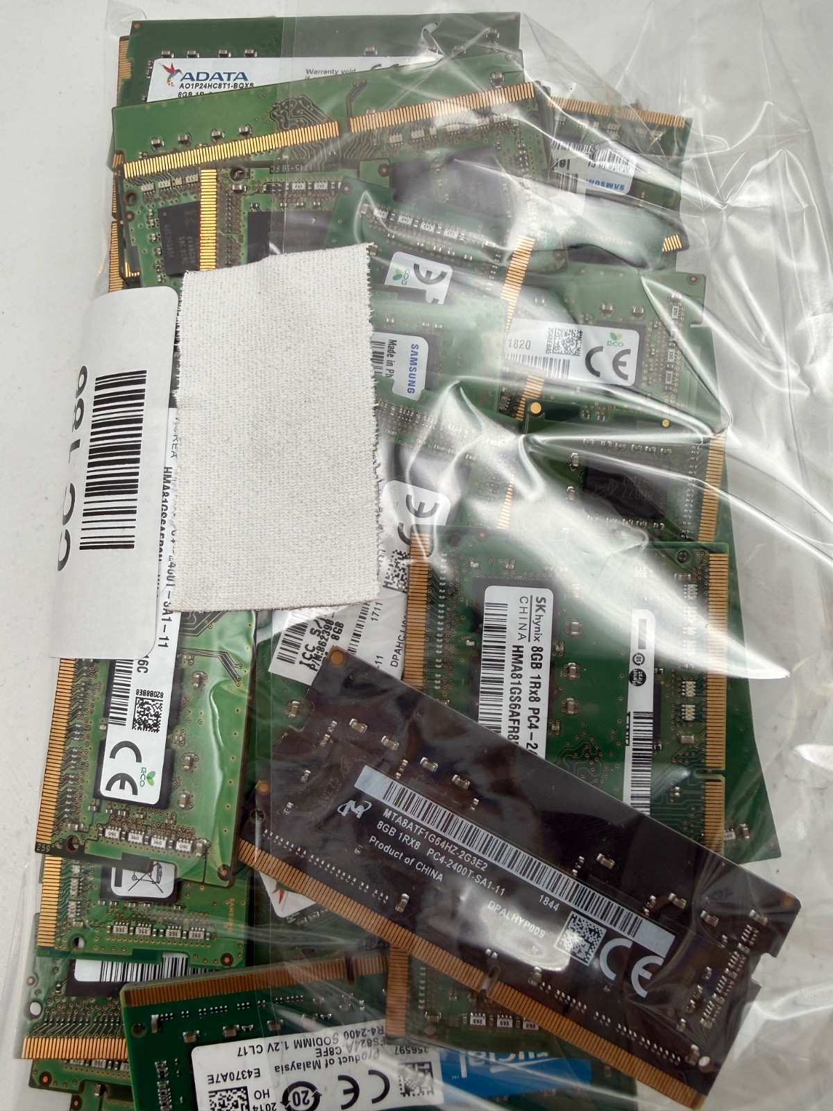 LOT OF 50 RAM STICKS-Mixed Brand 8GB 1Rx8 DDR4-2400 (8GBX50=400GB TOTAL) LOT OF 50 RAM STICKS-Mixed Brand 8GB 1Rx8 DDR4-2400 (8GBX50=400GB TOTAL)