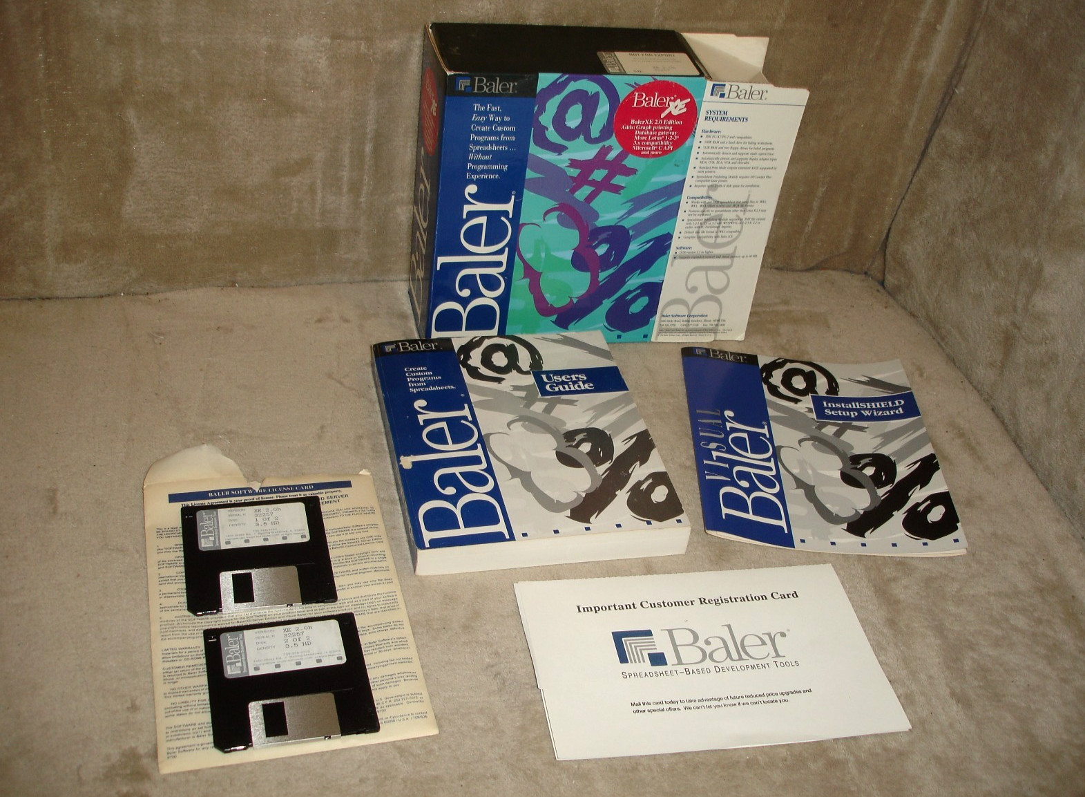 Vintage 1992 Baler XE Software and Users Guide in Original Box