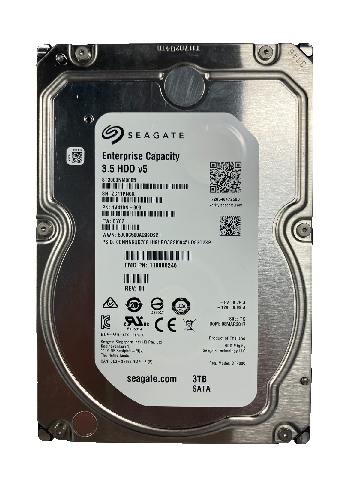 Seagate ST3000NM0005 HDD 3TB SATA 6Gb/s 7.2K 3.5\
