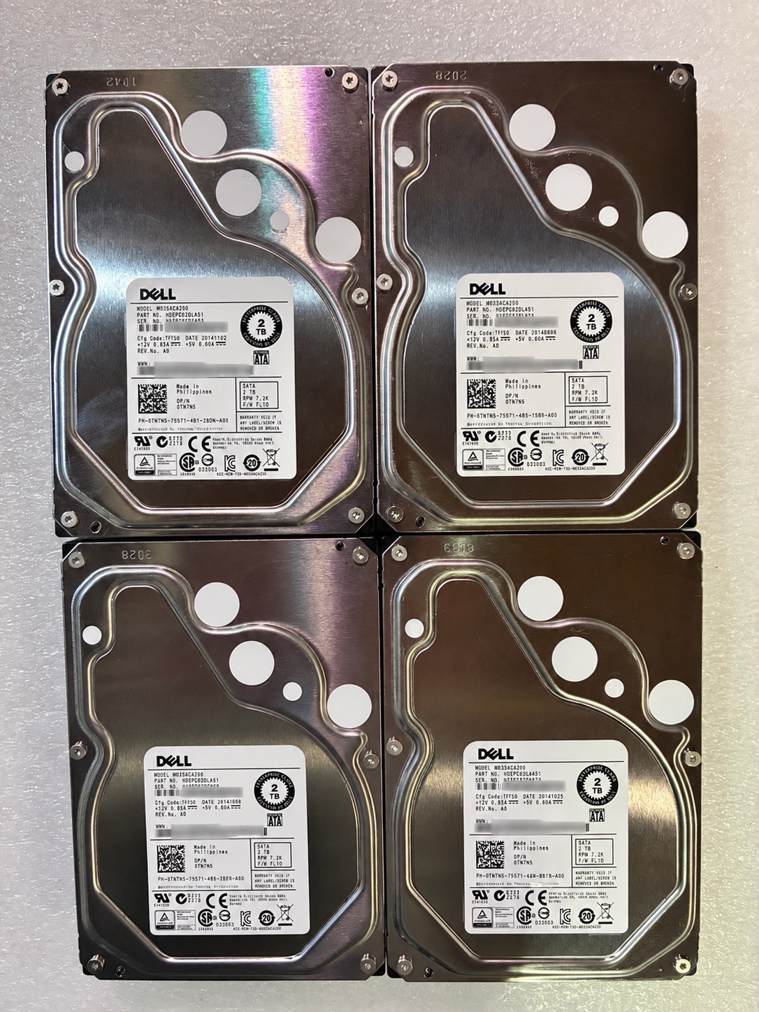 Lot of 4 Toshiba Dell MG03ACA200 2TB SATA III 3.5 in Desktop Hard Drive Lot of 4 Toshiba Dell MG03ACA200 2TB SATA III 3.5 in Desktop Hard Drive