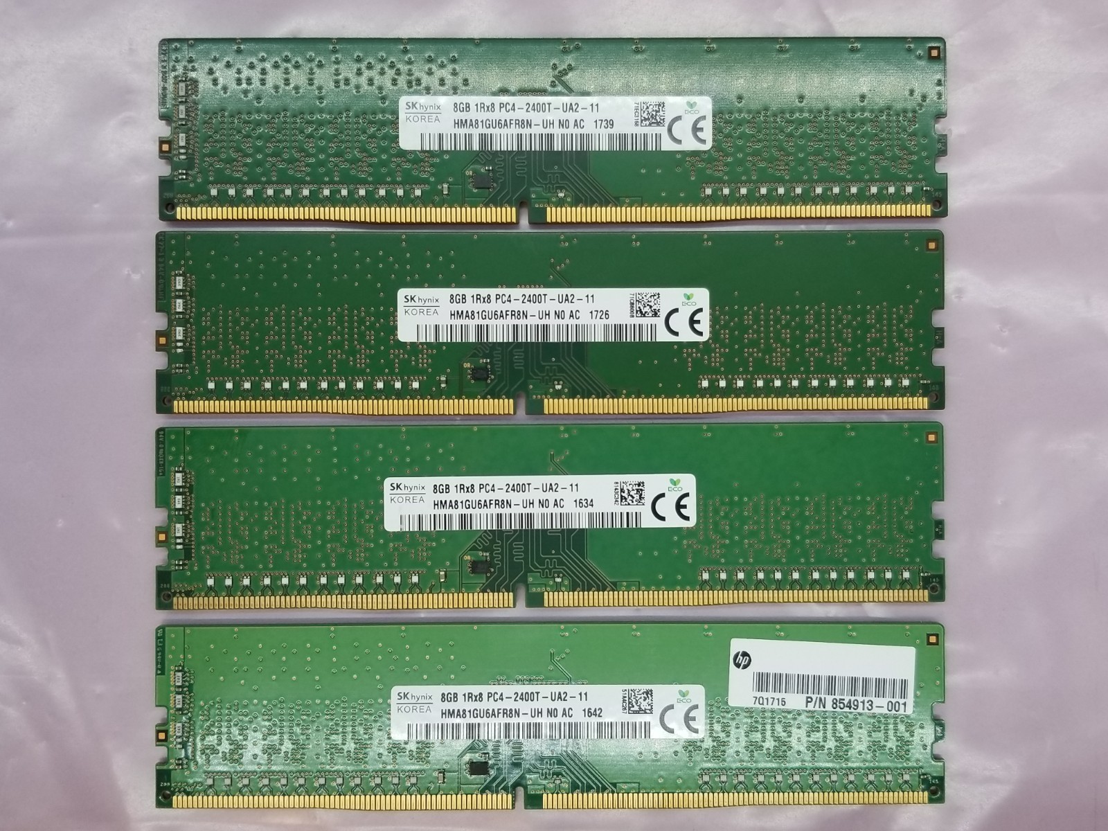SK Hynix 32GB (4x8GB) 1Rx8 DDR4 PC4-2400T Desktop RAM Memory HMA81GU6AFR8N-UH