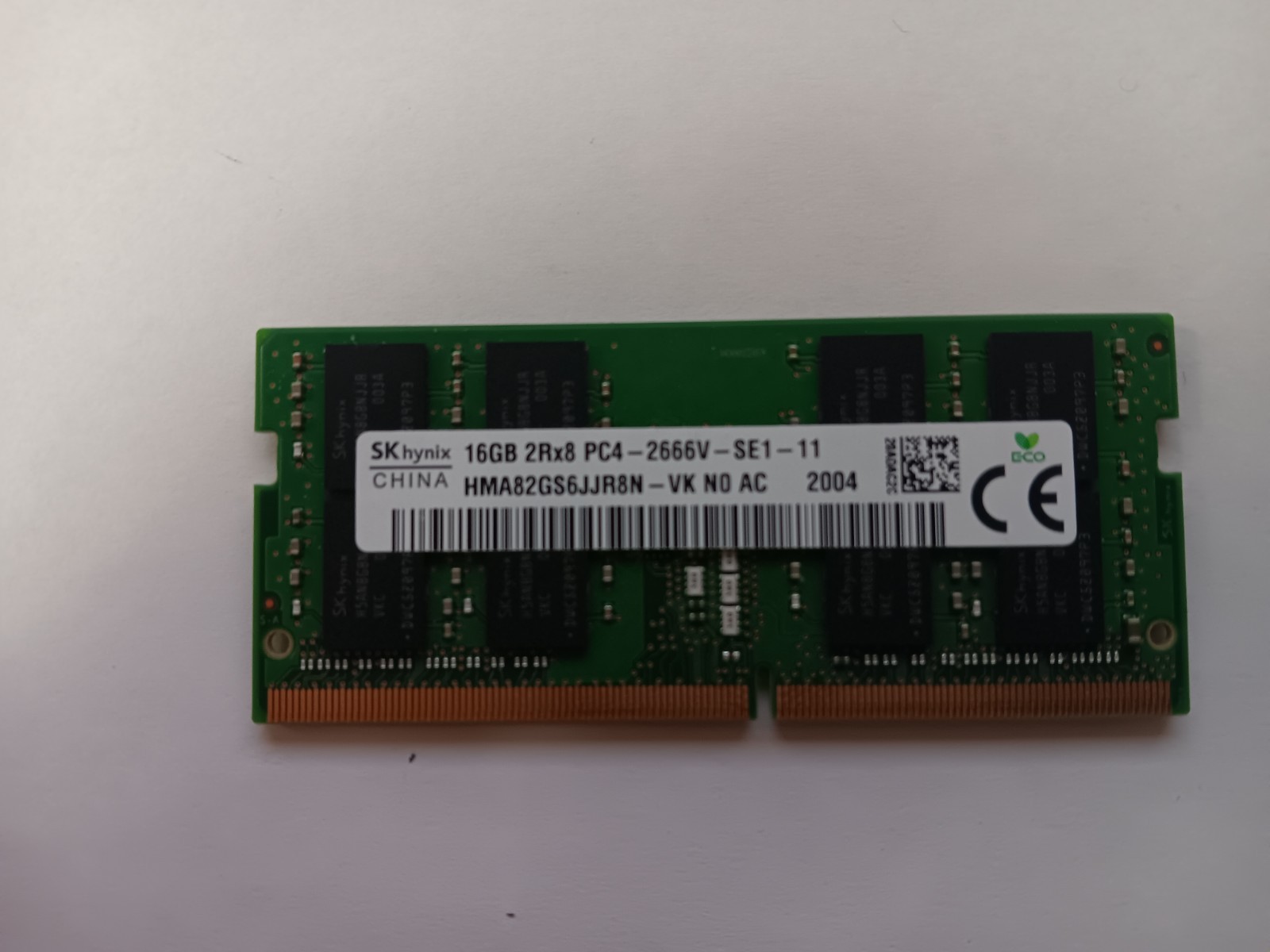 SK Hynix HMA82GS6JJR8N-VK 16GB (1x16GB) 2Rx8 PC4-2666V DDR4 Laptop Memory