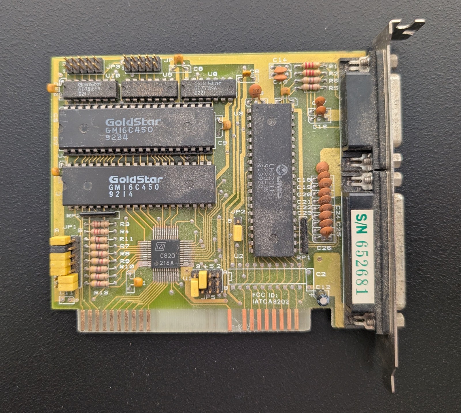 Vintage GoldStar [TESTED] GM16C450 8-Bit ISA Multi-Serial I/O Card