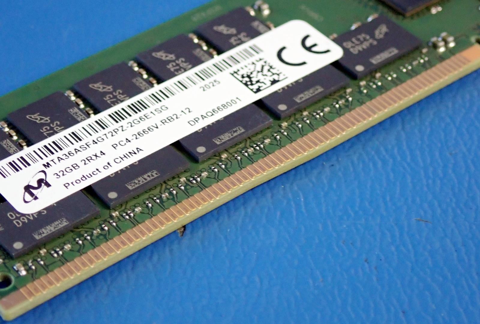MICRON MTA36ASF4G72PZ-2G6E1 | 32GB PC4-2666V ECC RDIMM Server RAM MICRON MTA36ASF4G72PZ-2G6E1 | 32GB PC4-2666V ECC RDIMM Server RAM