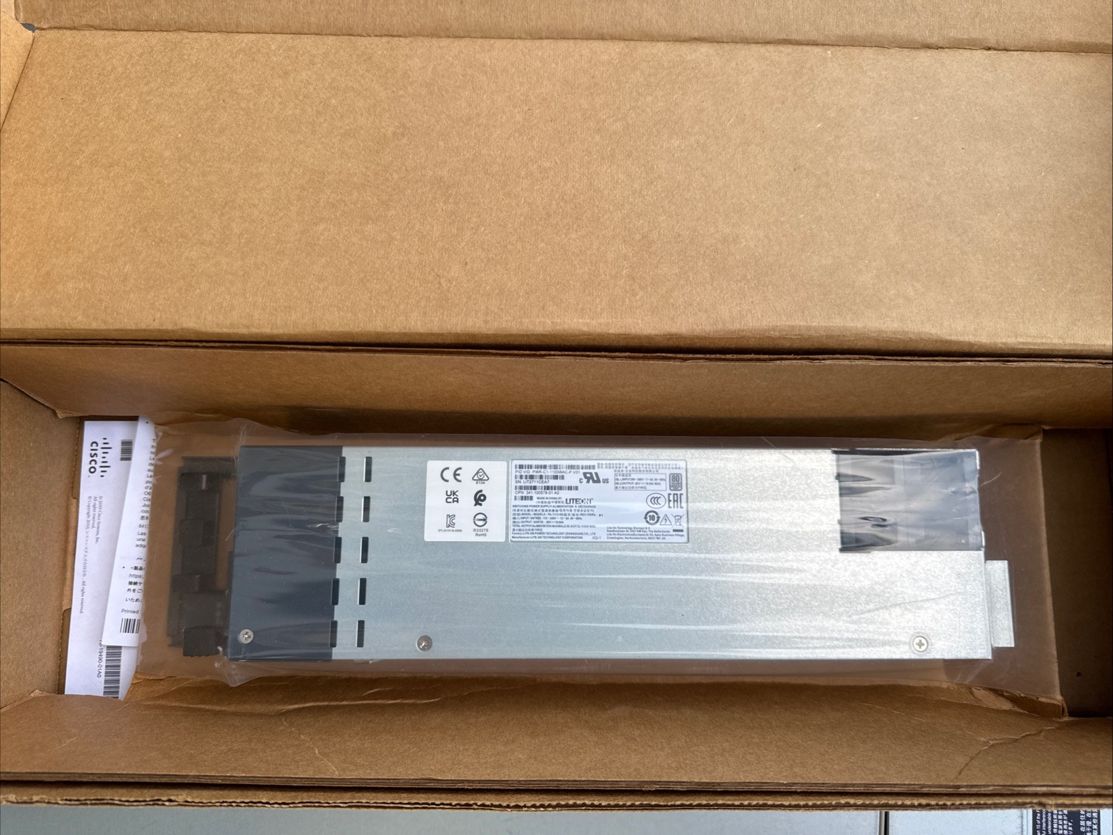 Cisco Catalyst 1100W AC Power Supply | PWR-C1-1100WAC-P. Cisco Catalyst 1100W AC Power Supply | PWR-C1-1100WAC-P.