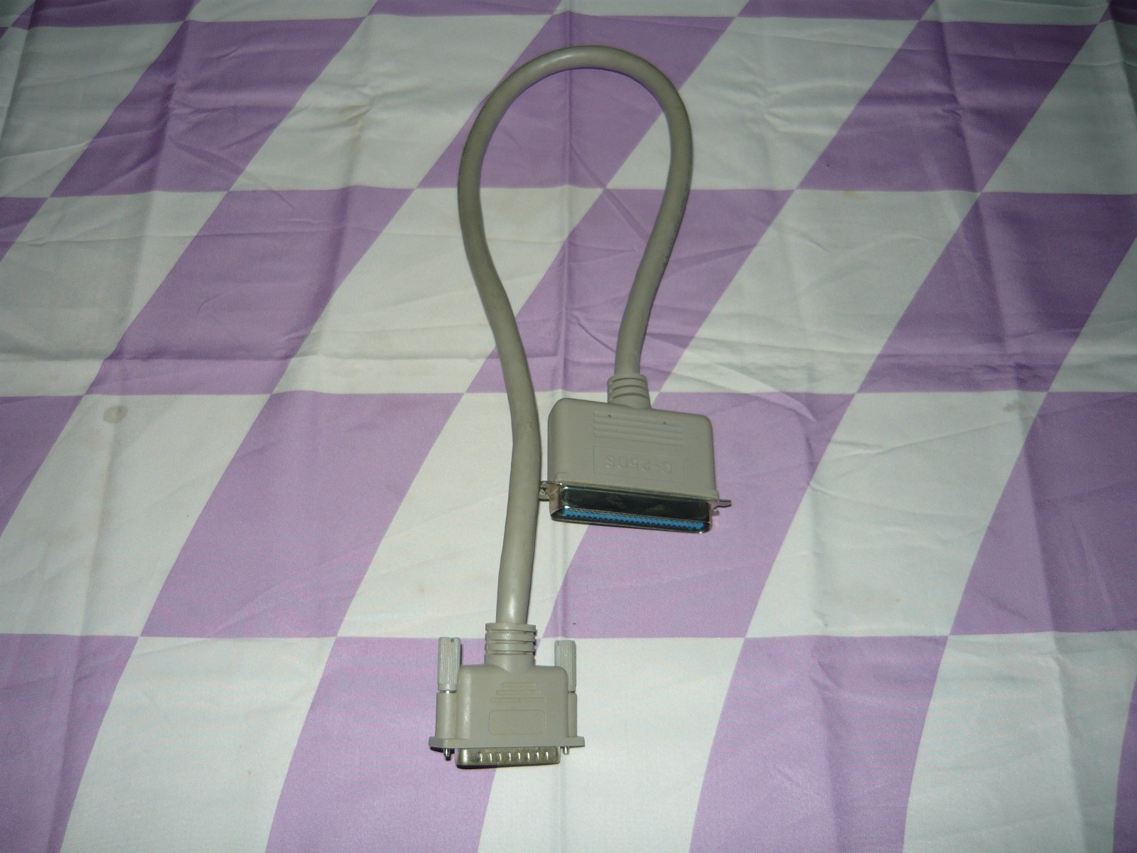 Vintage 25 Pin Male to Centronics 50 Pin SCSI Cable 2 Feet Used Vintage 25 Pin Male to Centronics 50 Pin SCSI Cable 2 Feet Used