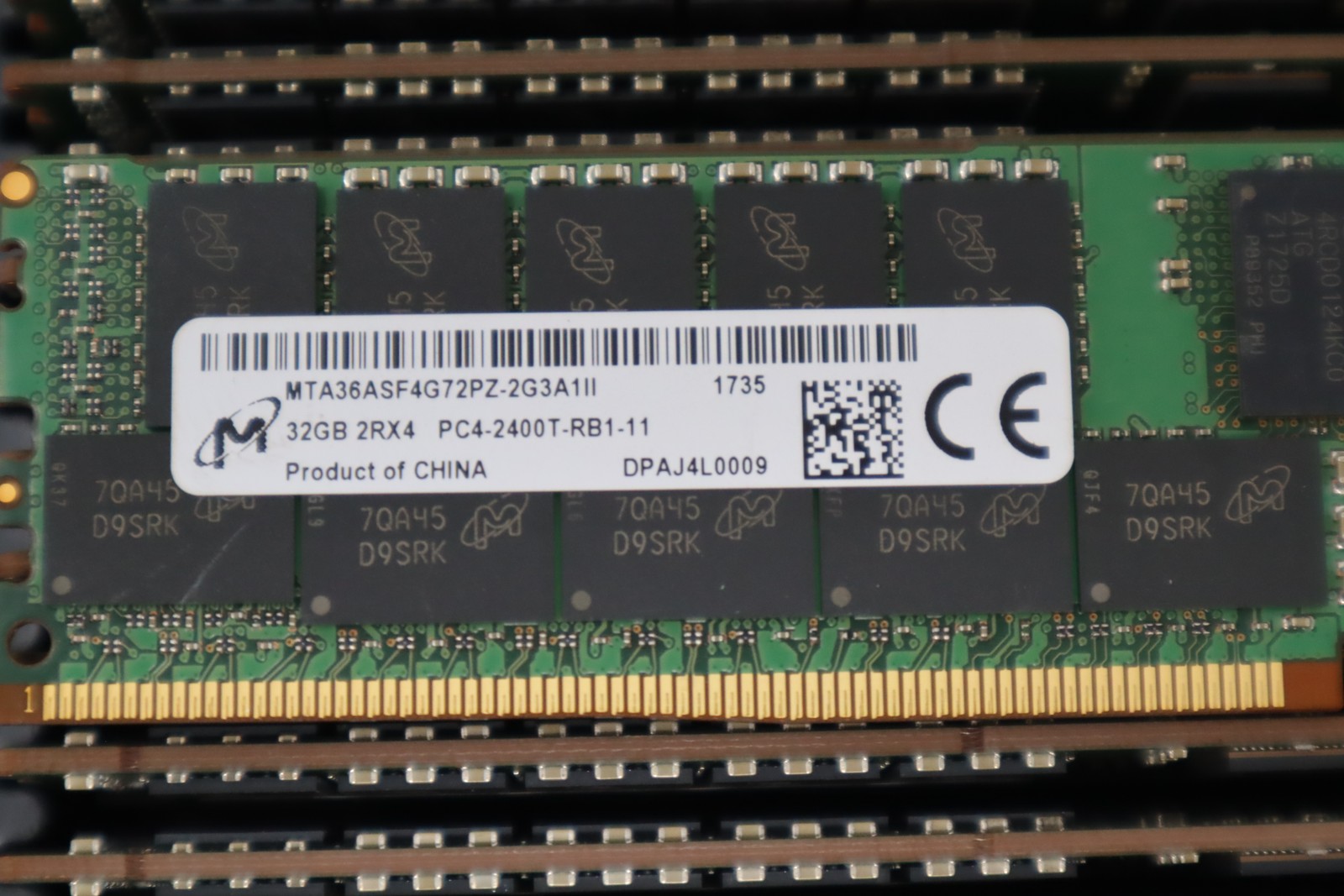 Lot of 50 Micron PC4 32GB 2400T-R Server RAM - Used Lot of 50 Micron PC4 32GB 2400T-R Server RAM - Used