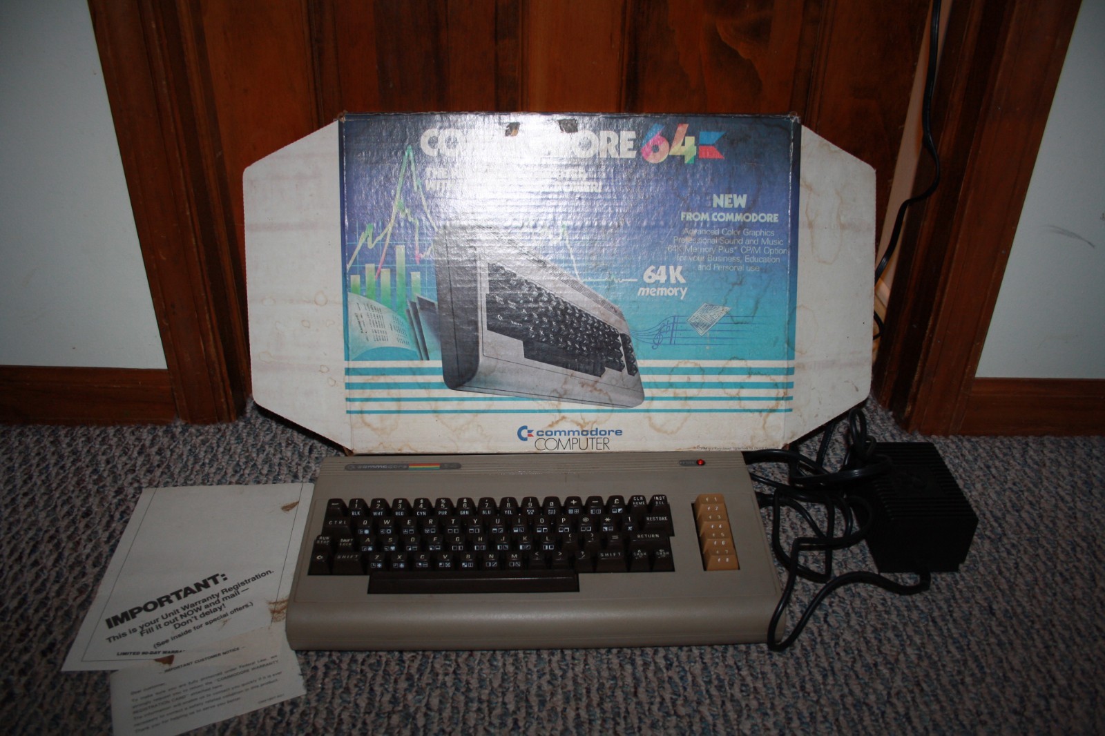 Commodore 64 Personal Computer w Power Supply Original Box Commodore 64 Personal Computer w Power Supply Original Box