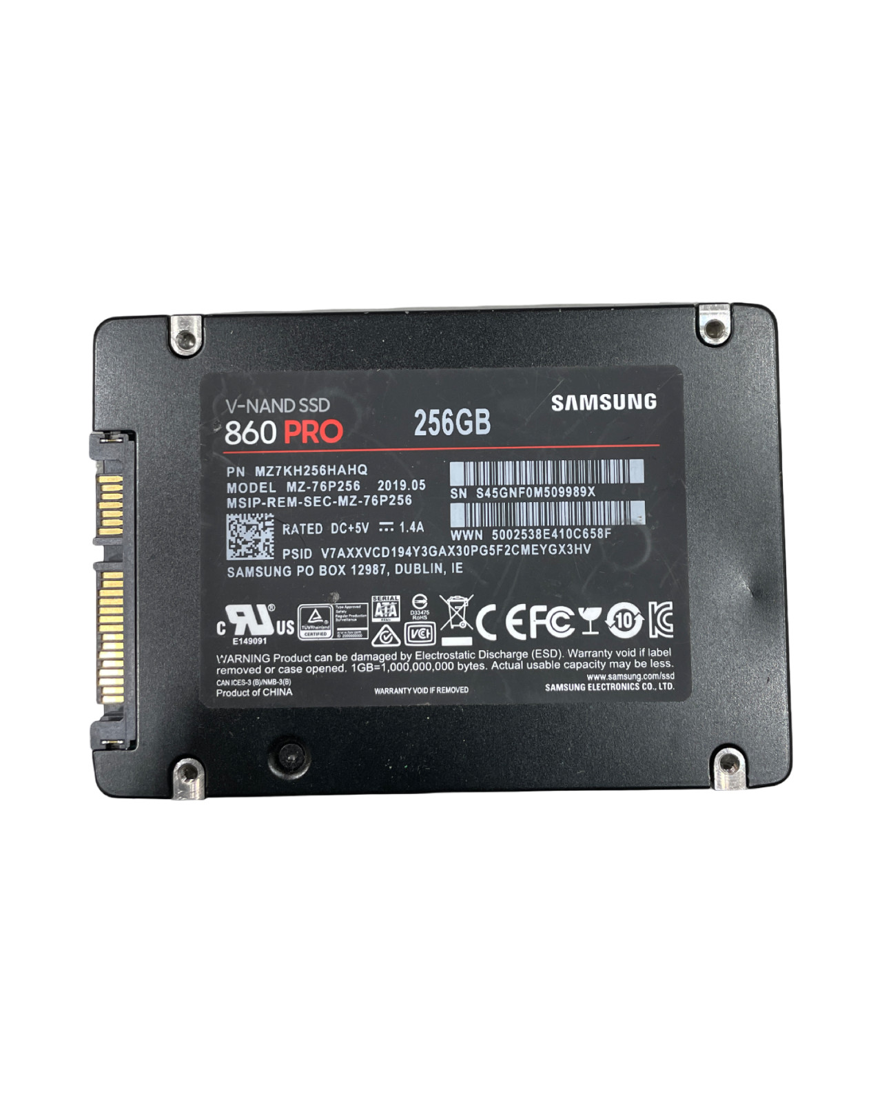 Samsung MZ-76P256 V-NAND 860 PRO 256GB 2.5 Samsung MZ-76P256 V-NAND 860 PRO 256GB 2.5